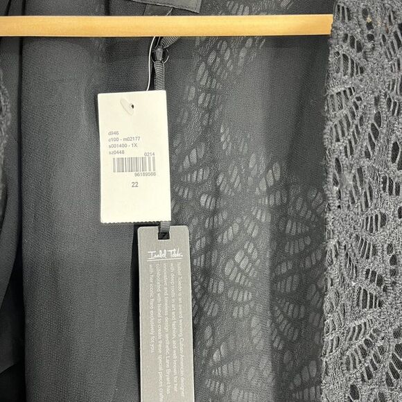 Isabel Toledo Lane Bryant Jacket Size 22 Womens Black Lace Bolero Blazer Sheer - Picture 4 of 8